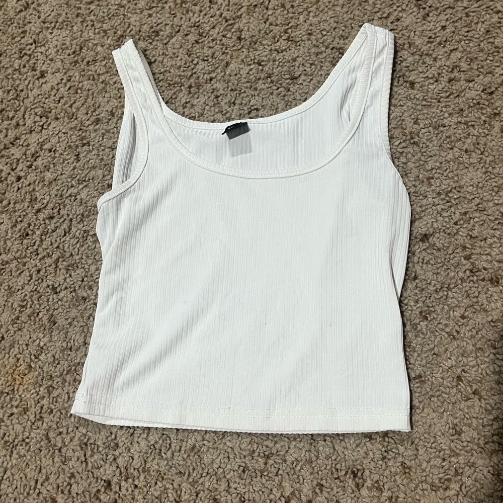White ribbed shein tank top